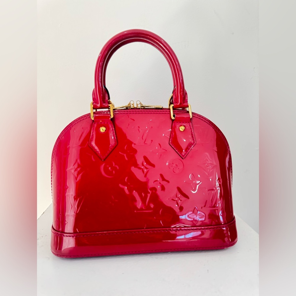 Authentic Louis Vuitton Vernis Alma BB Rose Indien Patent Leather Handbag - Picture 5 of 10